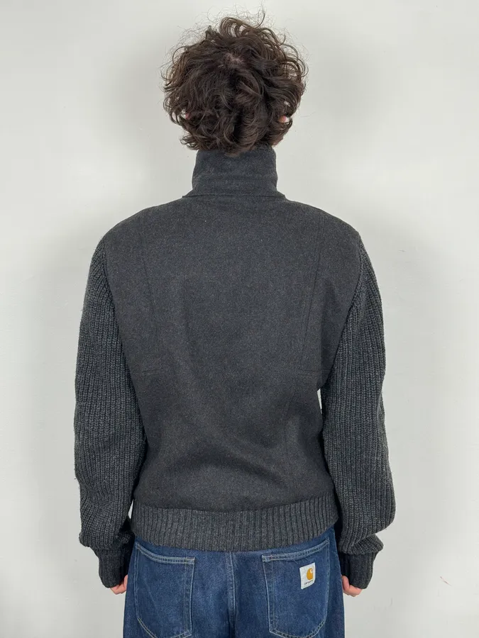 AW2009 Dolce & Gabbana Grey Wool Knit Collar Jacket - Image 3