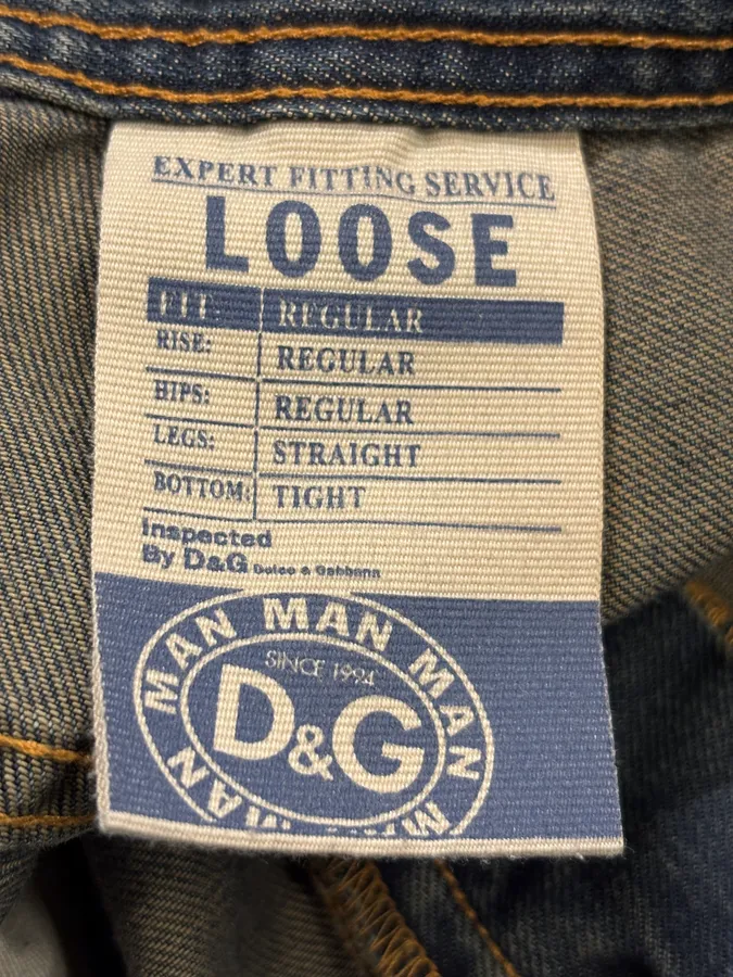 AW2009 Dolce & Gabbana Navy Denim Distressed Faded Fit Jeans - Image 12