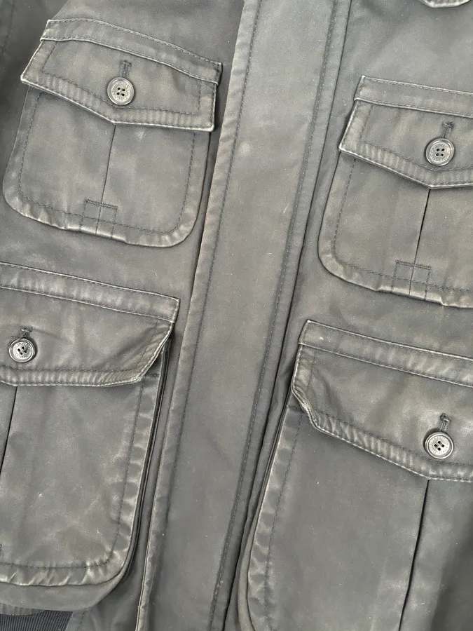 AW2009 Dsquared2 Black Fur Collar Denim Bomber Jacket - Image 9