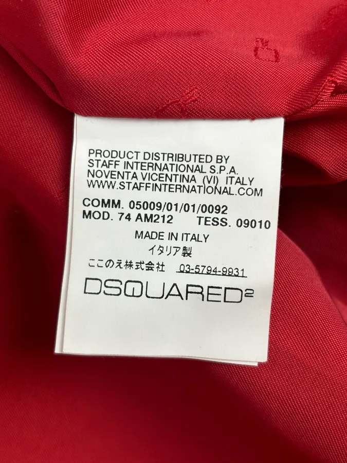 AW2009 Dsquared2 Red Leather Fur Collar Jacket - Image 10