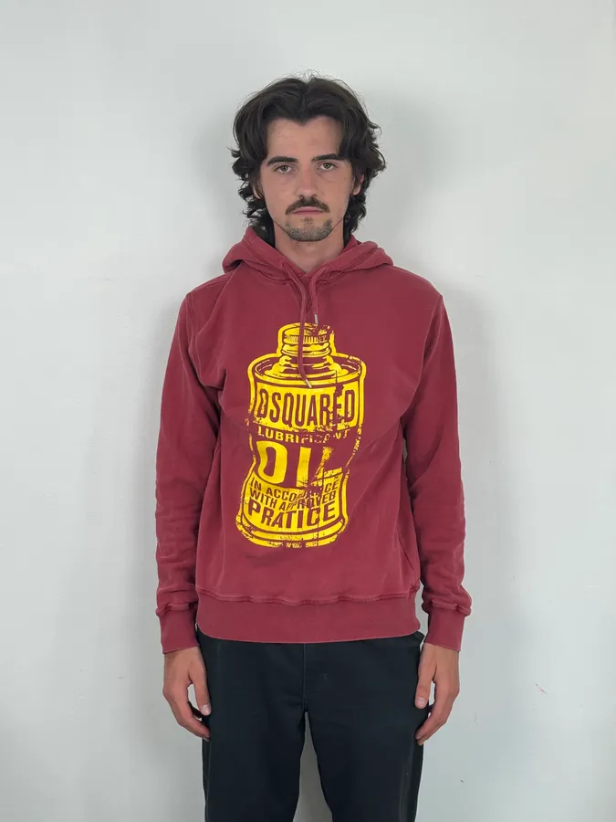 AW2009 Dsquared2 Red & Yellow “Oil” Hoodie - Image 3