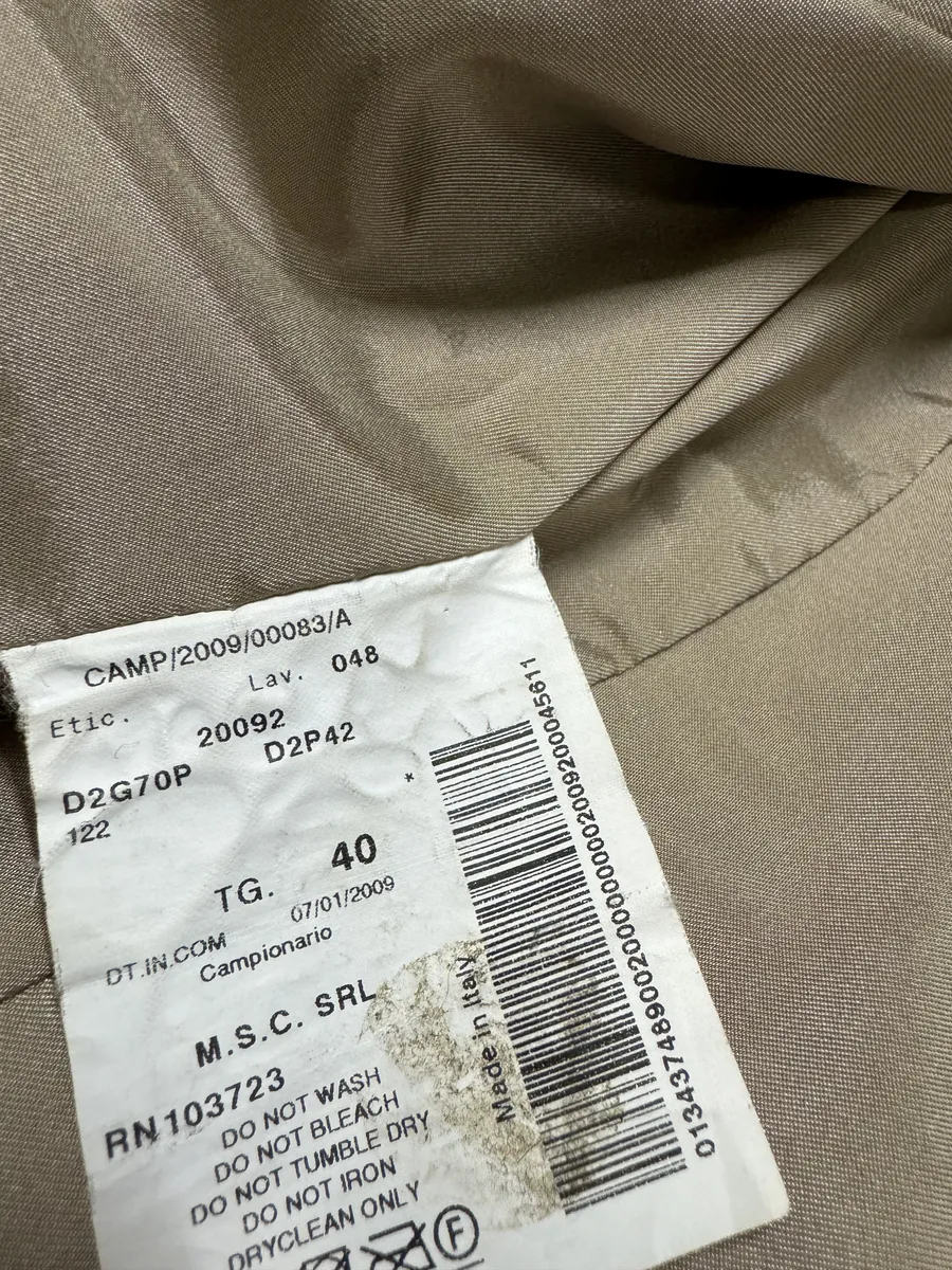 AW2009 Emporio Armani Beige Floral Neck & Wrists Leather Jacket - Image 11