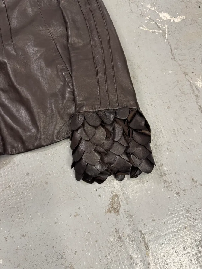 AW2009 Emporio Armani Black Bird Leather Jacket - Image 3