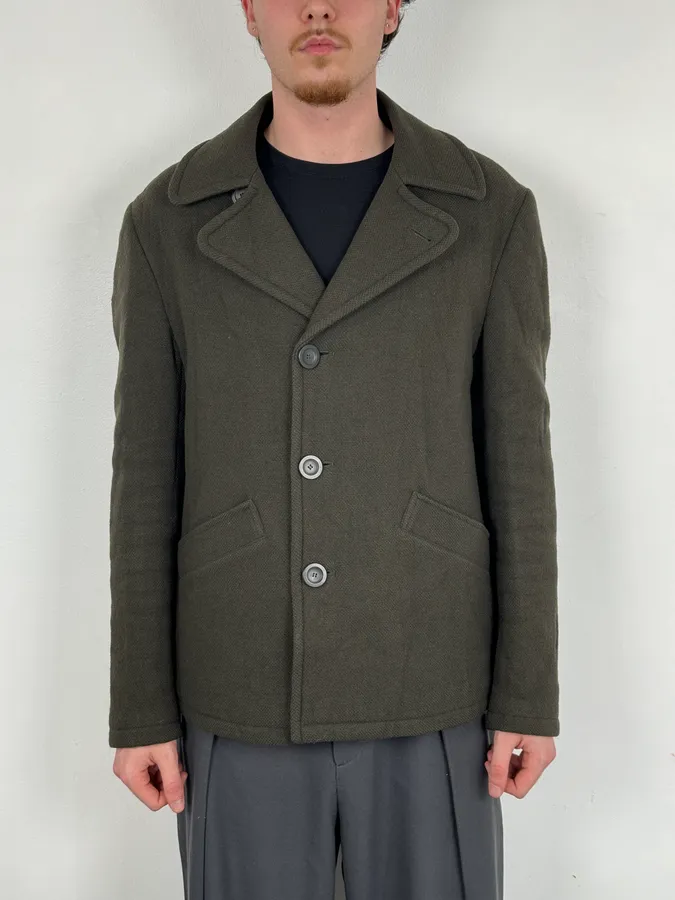 AW2009 Emporio Armani Khaki Wool Blazer Coat - Image 3