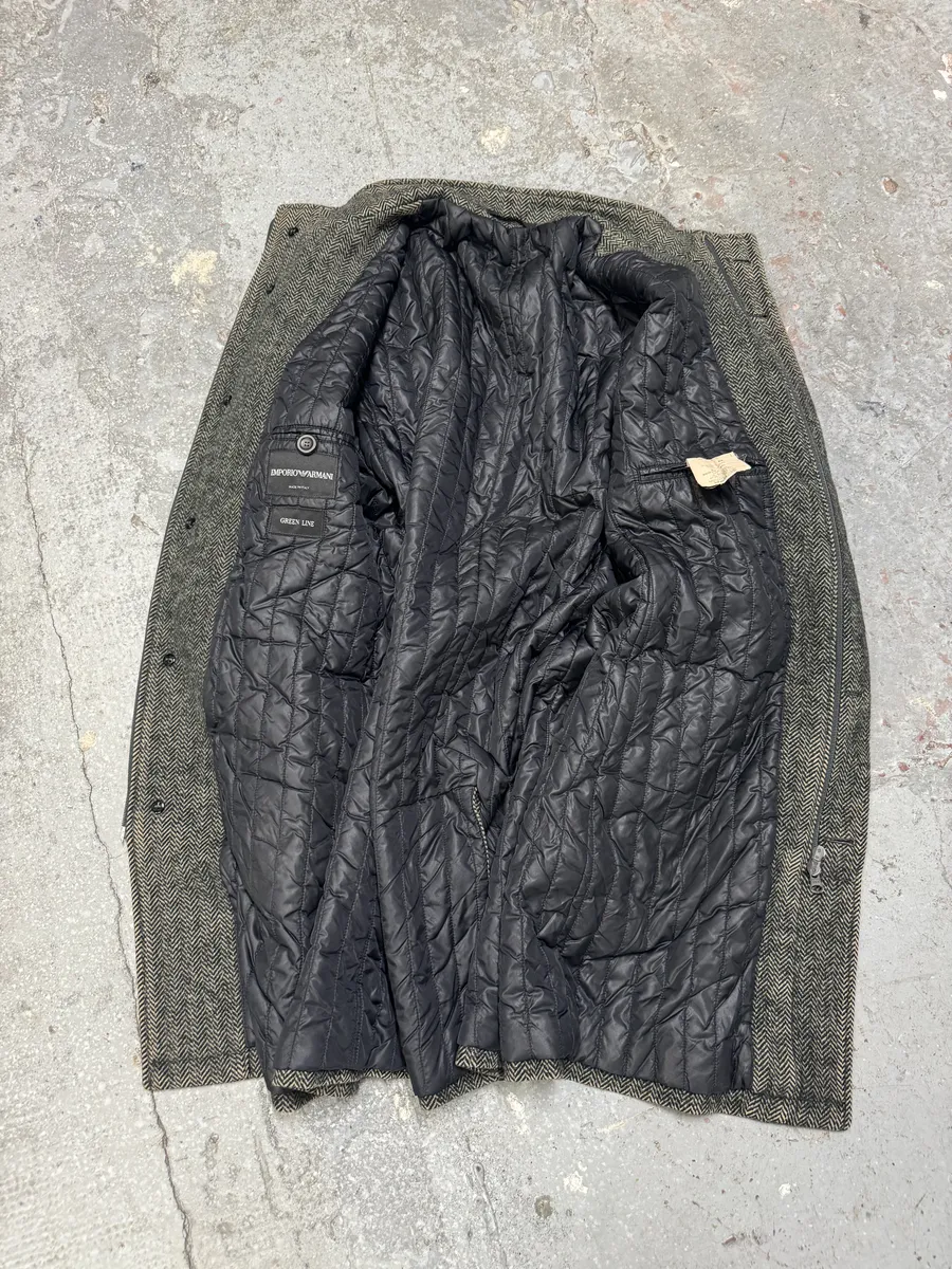 AW2009 Emporio Armani Raw Wool Grey Long Coat - Image 10
