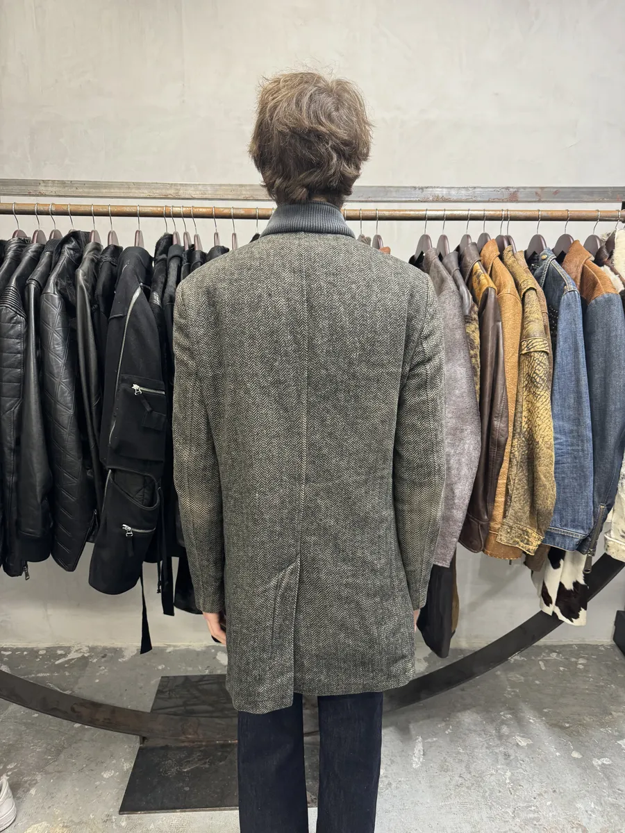 AW2009 Emporio Armani Raw Wool Grey Long Coat - Image 5