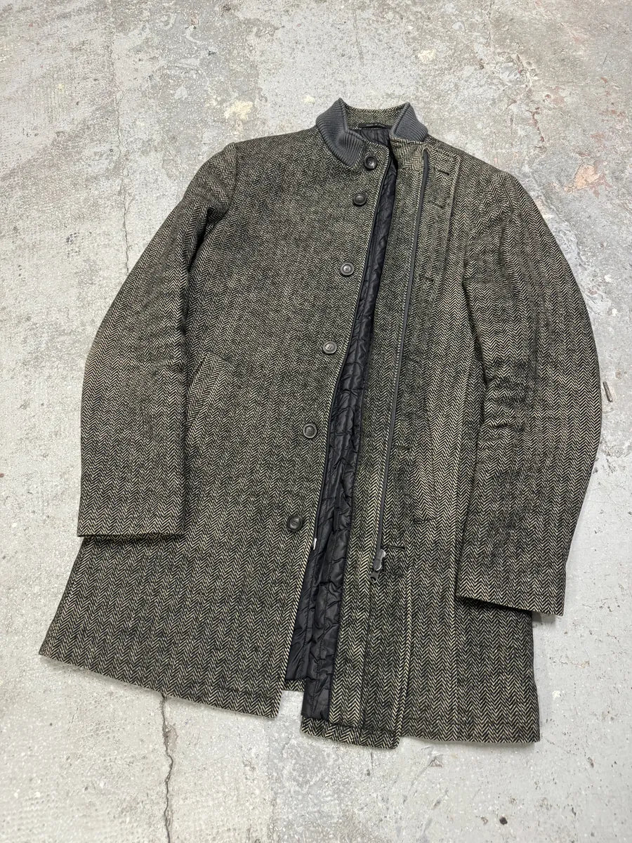 AW2009 Emporio Armani Raw Wool Grey Long Coat - Image 8