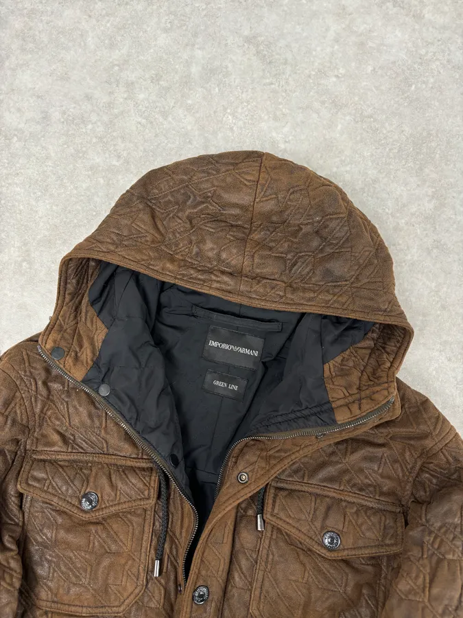 AW2009 Emporio Armani Utility Cargo Brown Military Jacket - Image 8