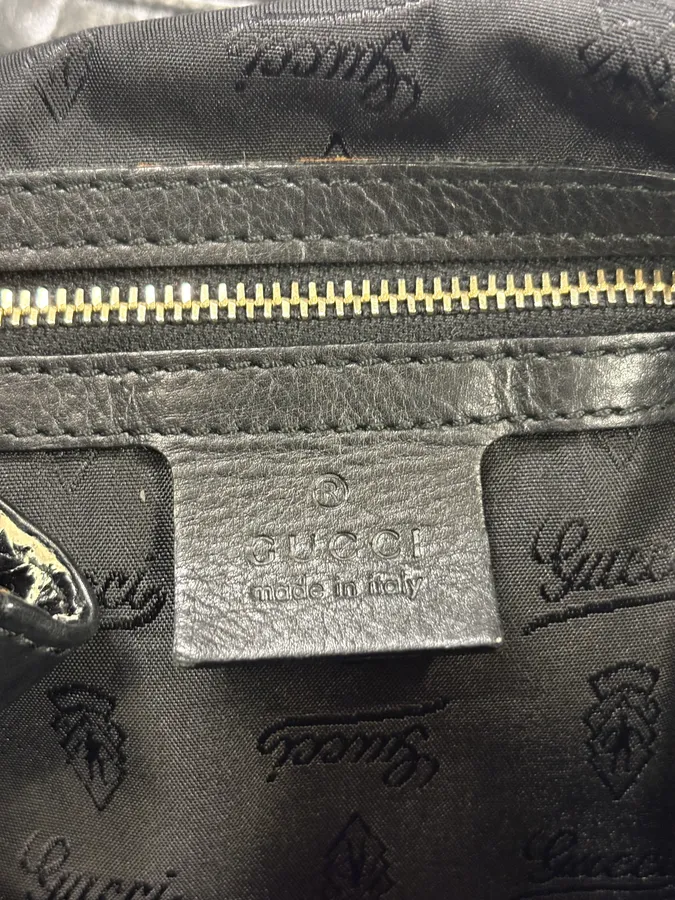 AW2009 Gucci Black & Silver Python Leather Tote Bag - Image 9