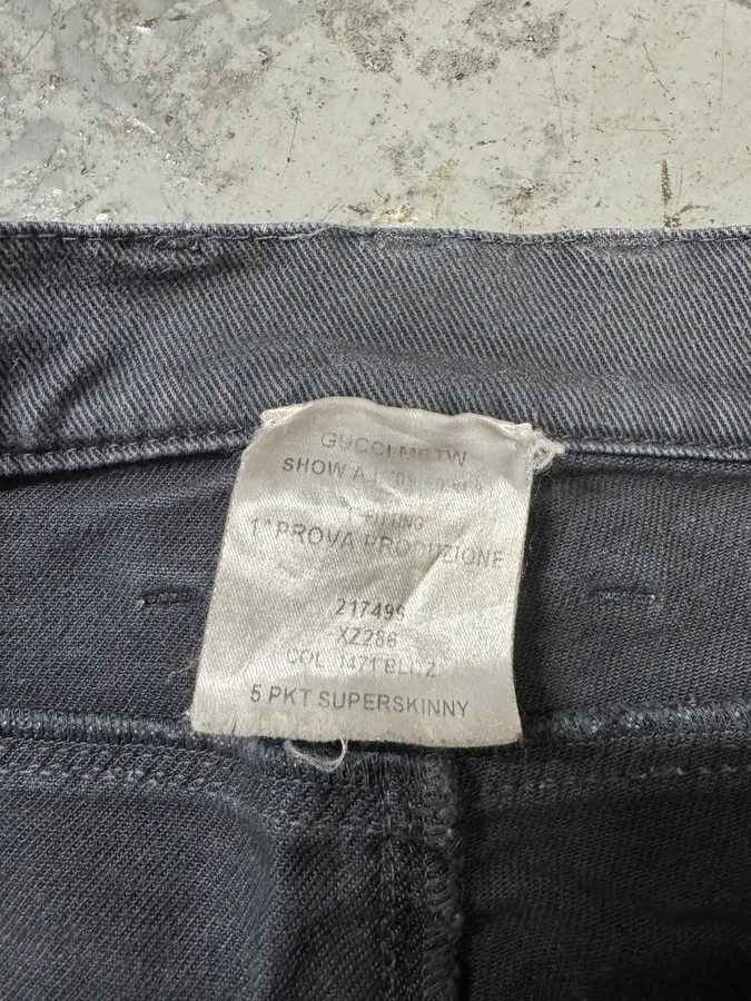 AW2009 Gucci Grey Slim Denim Jeans - Image 8
