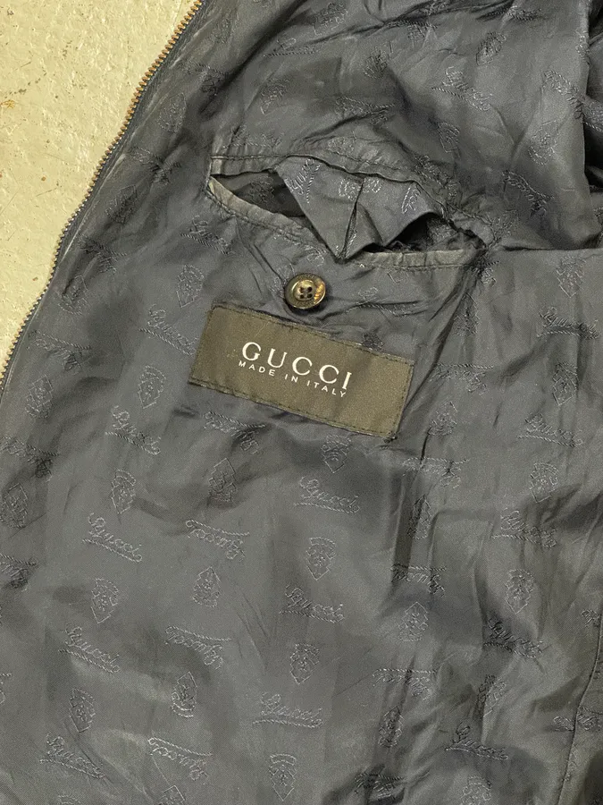 AW2009 Gucci Navy Light Bomber Jacket by Frida Giannini - Image 9