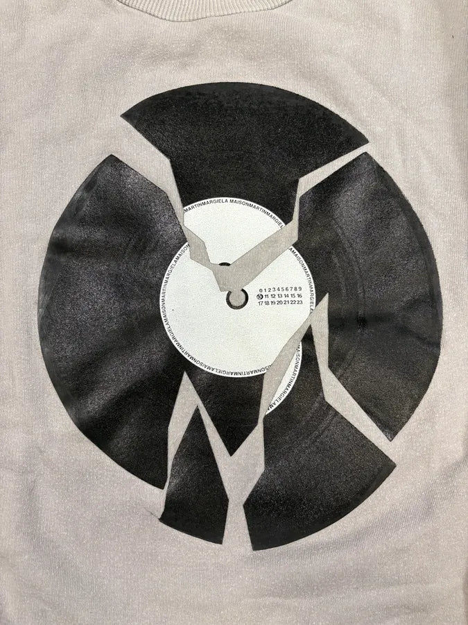 AW2009 Maison Martin Margiela Black Destroyed Vinyl Grey Sweater - Image 7