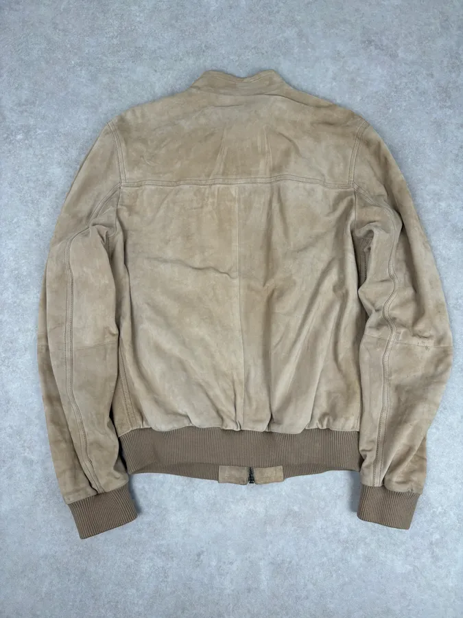 AW2009 Prada Beige Suede Bomber Jacket - Image 5