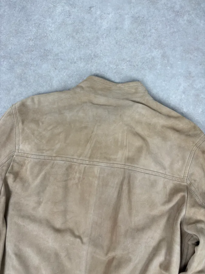 AW2009 Prada Beige Suede Bomber Jacket - Image 6