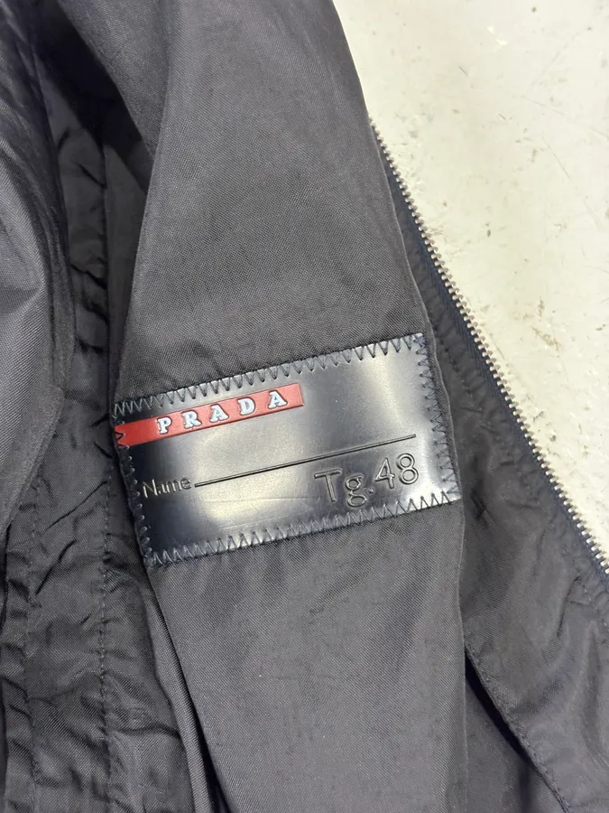 AW2009 Prada Black Nylon Windbreaker Light Jacket - Image 9