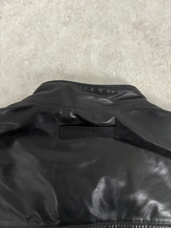 AW2009 Prada Black Padded Leather Biker Jacket - Image 7