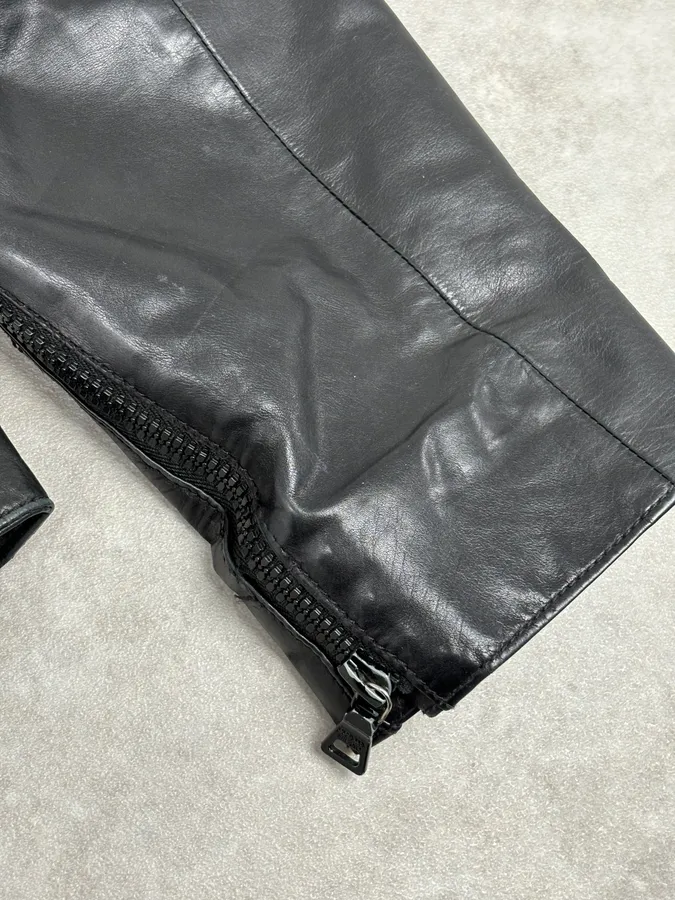 AW2009 Prada Black Padded Leather Biker Jacket - Image 9