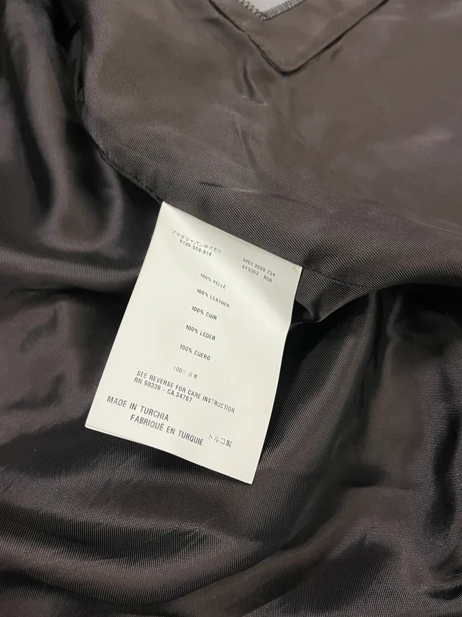 AW2009 Prada Brown Leather Bomber Jacket - Image 12