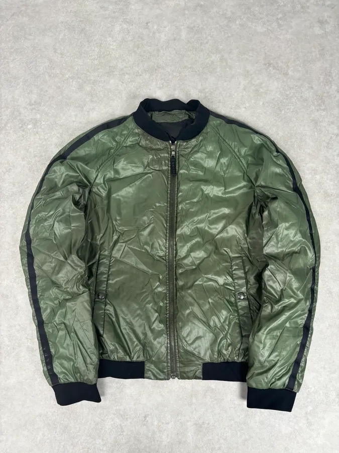 AW2009 Prada Green Nylon Lined Bomber Jacket