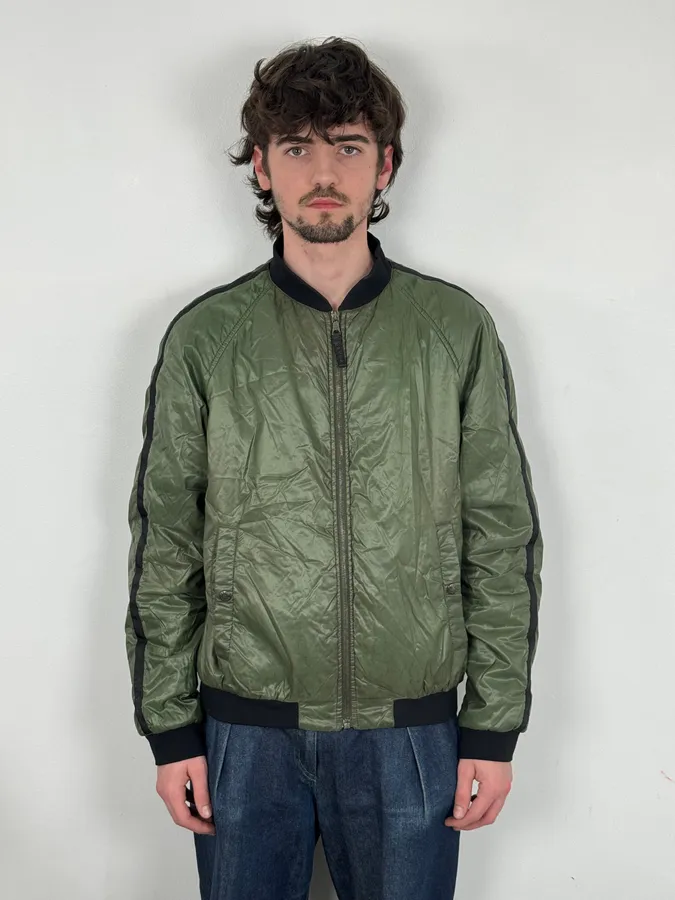 AW2009 Prada Green Nylon Lined Bomber Jacket - Image 2