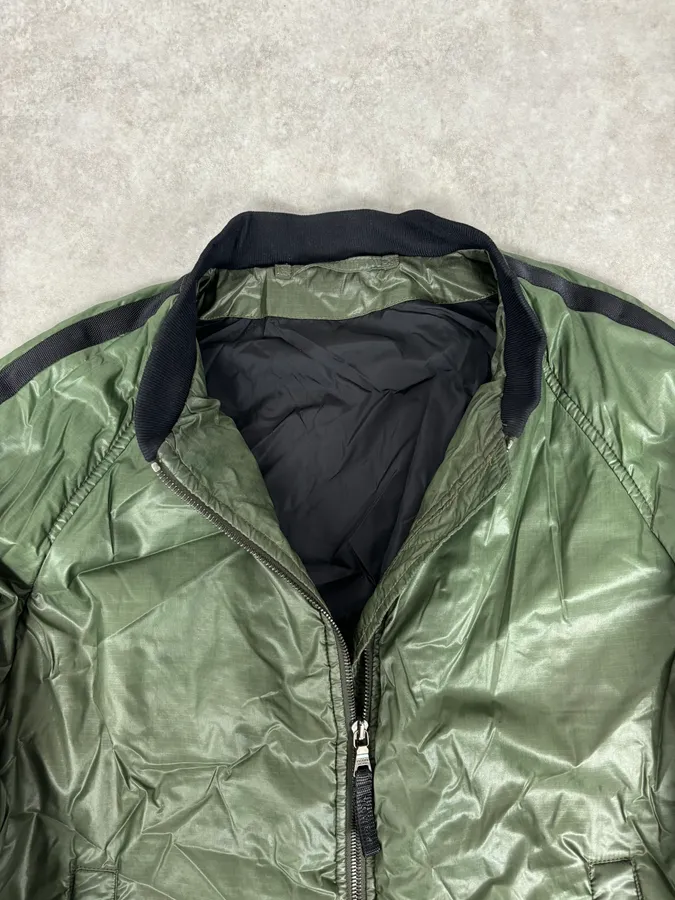 AW2009 Prada Green Nylon Lined Bomber Jacket - Image 8