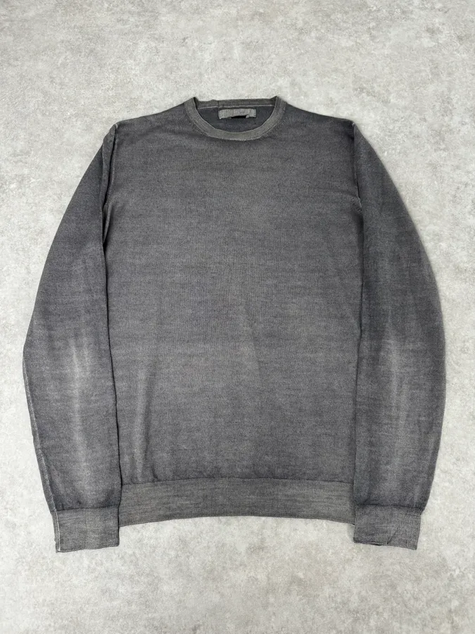 AW2009 Prada Luna Rossa Grey Gradient Classic Sweater