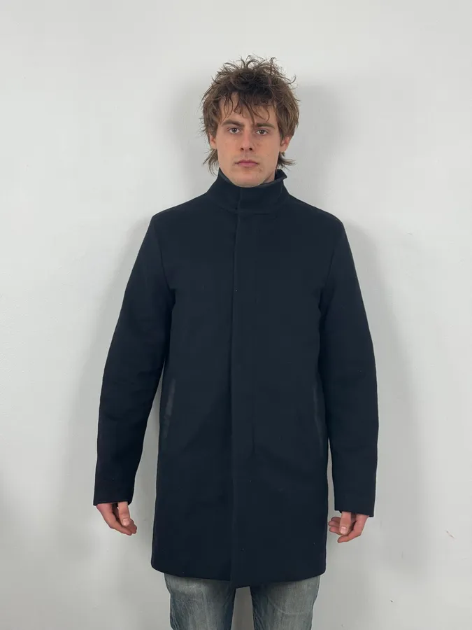 AW2009 Prada Navy Wool Long Coat - Image 2