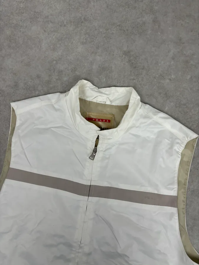 AW2009 Prada White Sport Reflective Strip Nylon Vest - Image 4