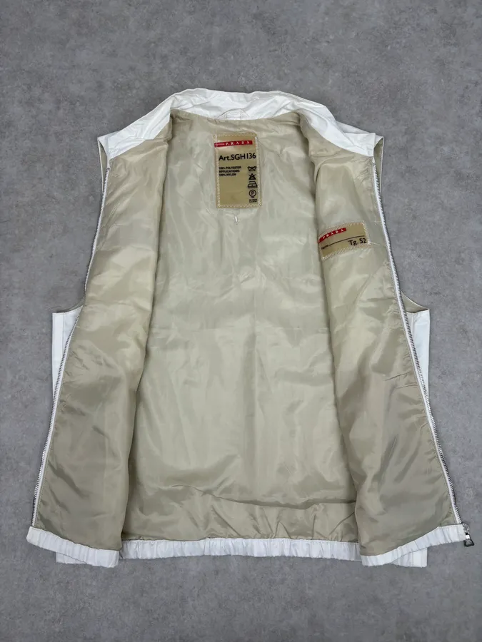 AW2009 Prada White Sport Reflective Strip Nylon Vest - Image 7