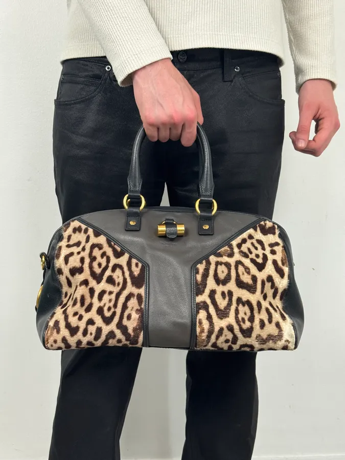 AW2009 Yves Saint Laurent Muse Leopard Pony Hair Leather Bag  Stefano Pilati - Image 3