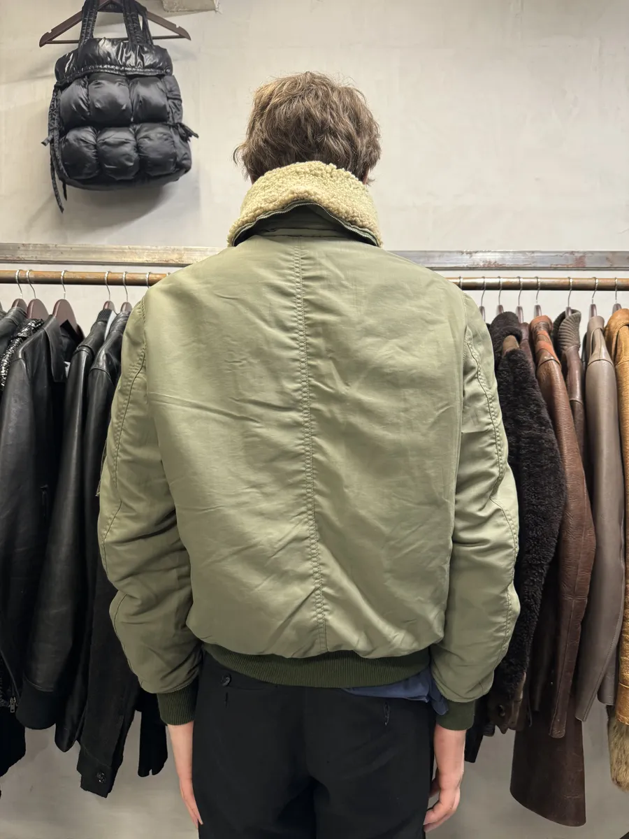 AW2010 Acne Studios Light Olive Flight Aero Bomber Jacket - Image 4
