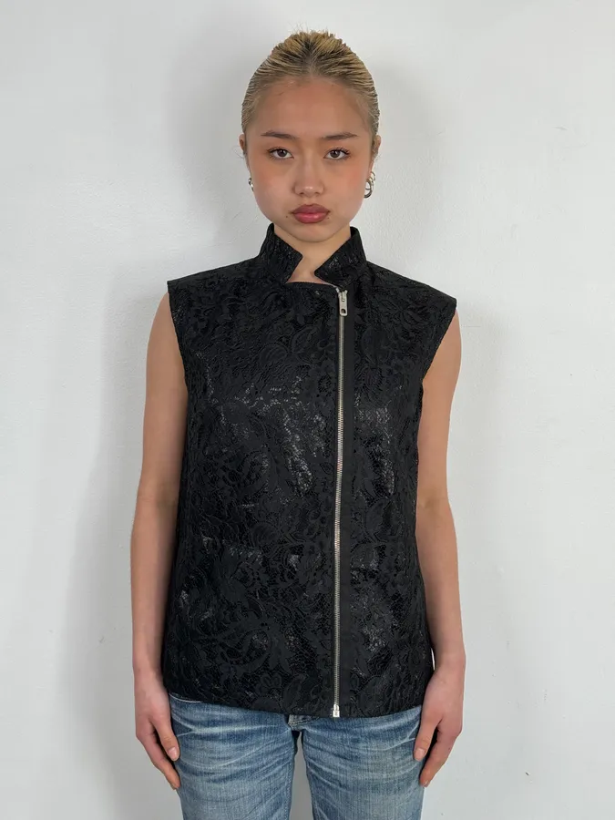 AW2010 Balenciaga Black Embroidered Vest - Image 2