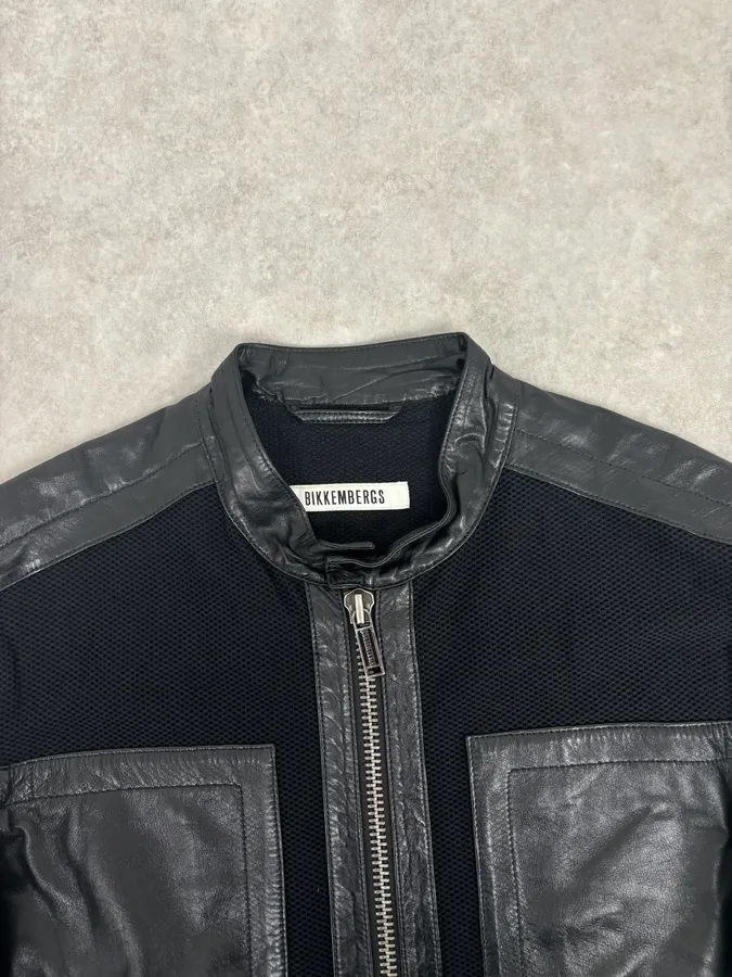 AW2010 Bikkembergs Hybrid Black Leather Jacket - Image 5