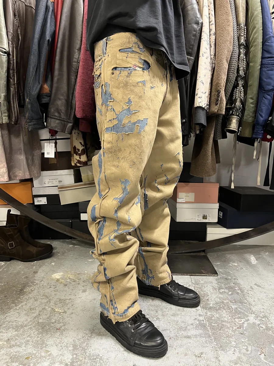 AW2010 Diesel Blue Beige Relief Contemporary Jeans
