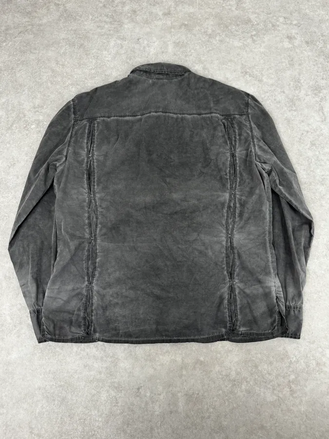 AW2010 Dirk Bikkembergs Grey Washed Pleats Shirt - Image 4