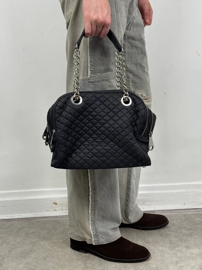 AW2010 Dolce & Gabbana Black Quilted Lily Glam Bag - Image 2