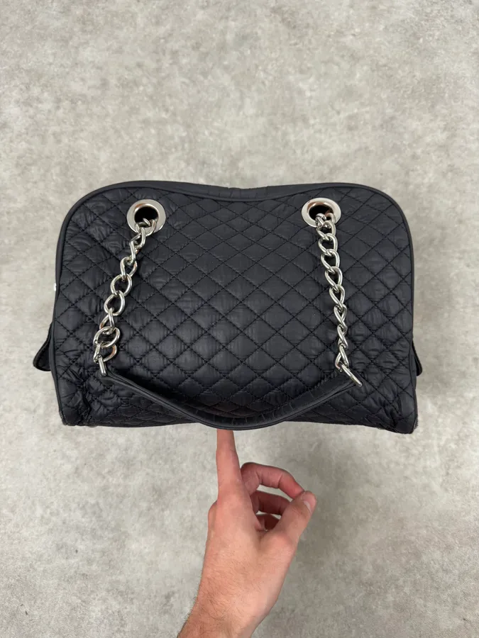AW2010 Dolce & Gabbana Black Quilted Lily Glam Bag - Image 5