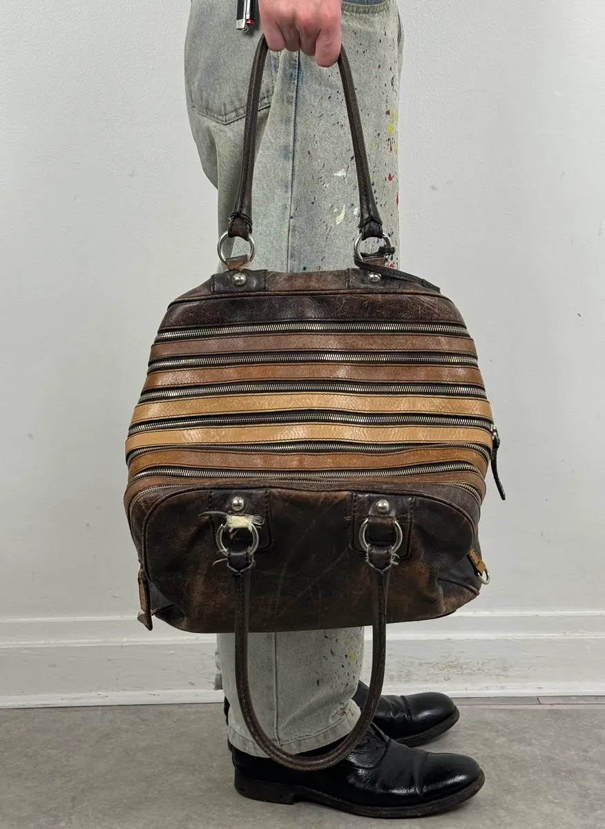 AW2010 Dolce & Gabbana Brown Multi Zip Lily Bag
