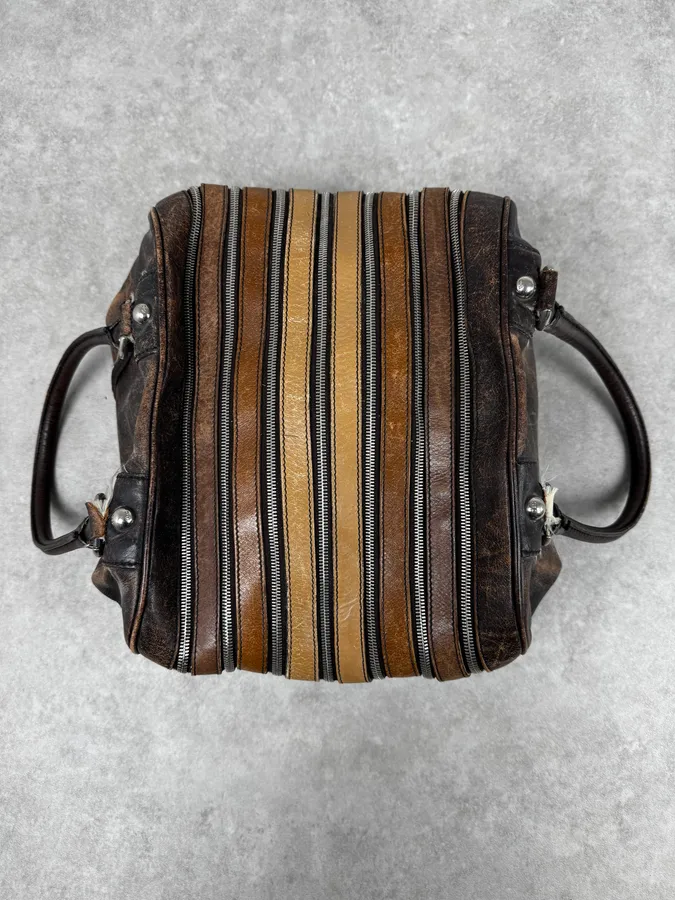 AW2010 Dolce & Gabbana Brown Multi Zip Lily Bag - Image 4