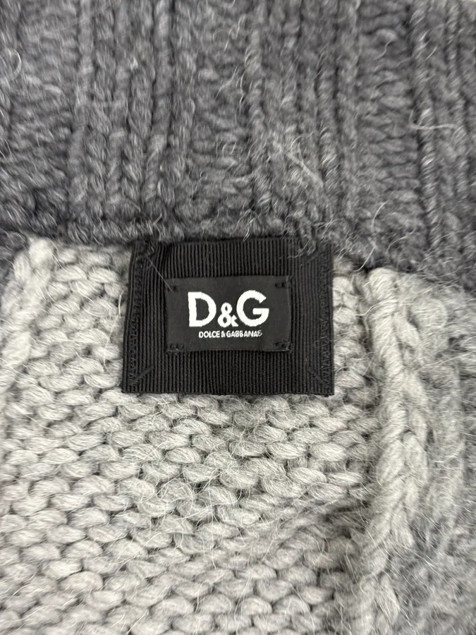 AW2010 Dolce & Gabbana Grey Patchwork Wool Cardigan - Image 11