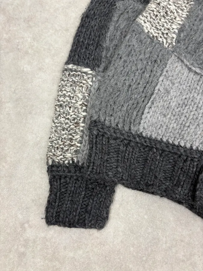 AW2010 Dolce & Gabbana Grey Patchwork Wool Cardigan - Image 8