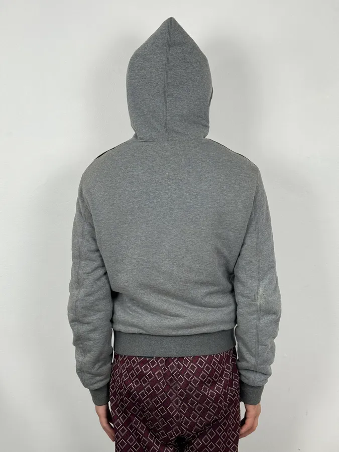 AW2010 Dolce & Gabbana Grey Technical Leather Hooded Jacket - Image 3