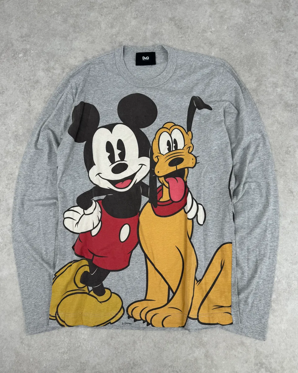 AW2010 Dolce & Gabbana Mickey & Pluto Grey Longsleeves