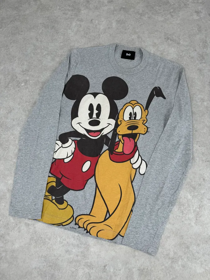 AW2010 Dolce & Gabbana Mickey & Pluto Grey Longsleeves - Image 6