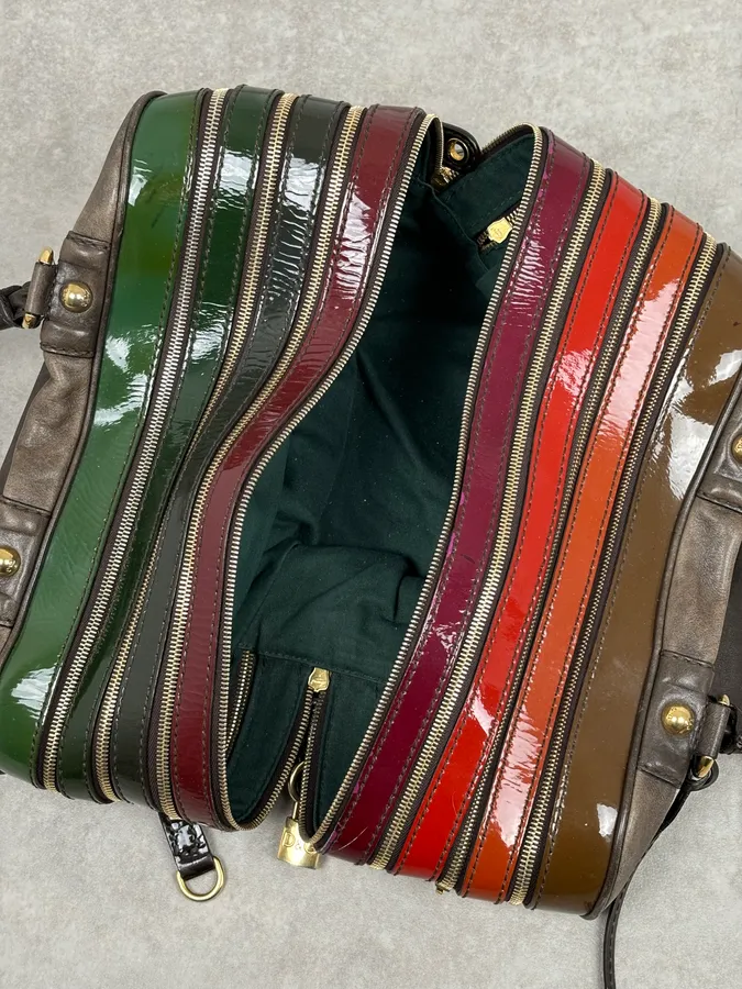 AW2010 Dolce & Gabbana Multicolor Leather Multi-Zip Shoulder Bag - Image 13