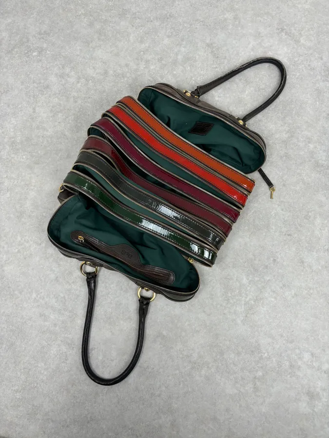 AW2010 Dolce & Gabbana Multicolor Leather Multi-Zip Shoulder Bag - Image 21
