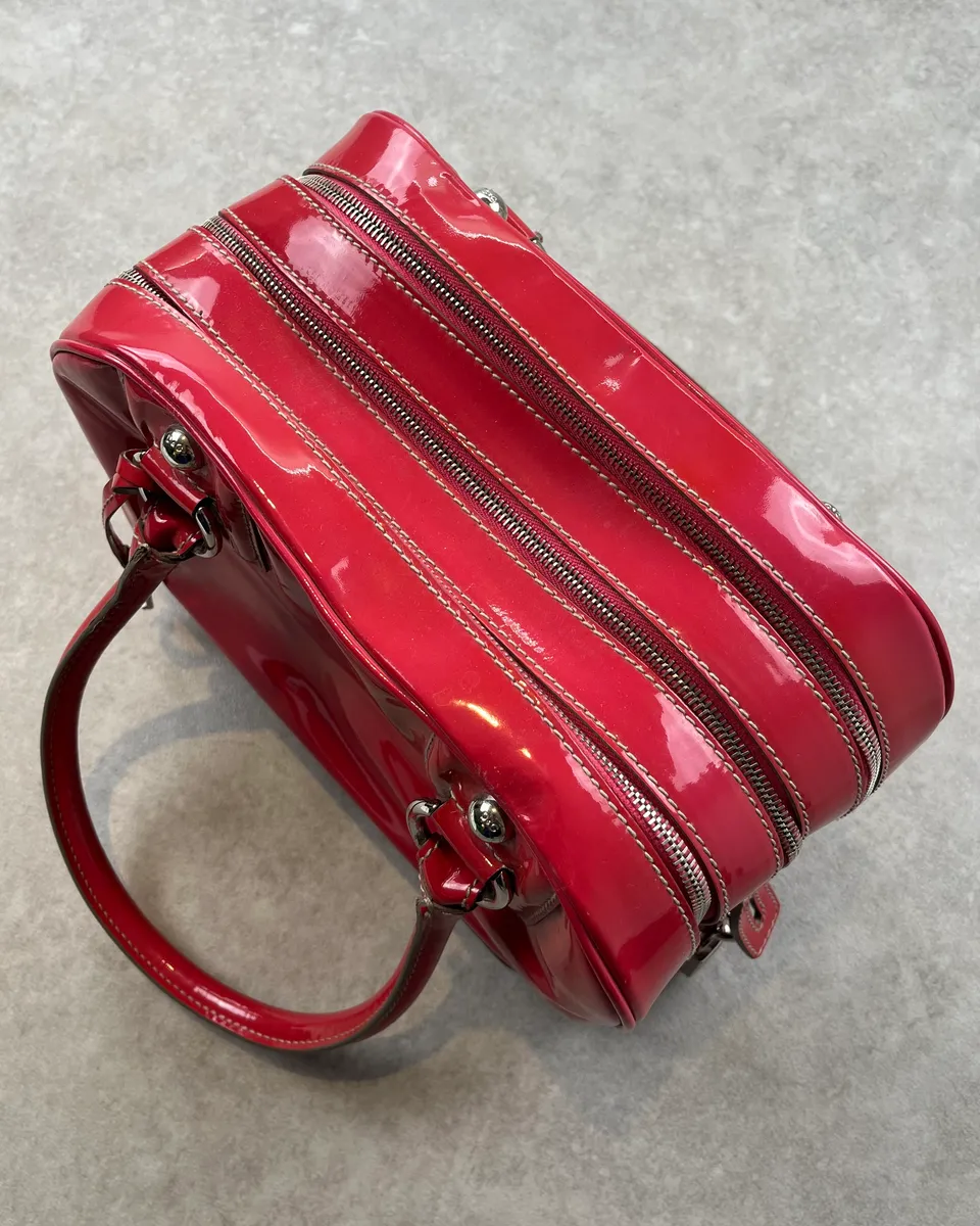 AW2010 Dolce & Gabbana Pink Red Vinyl Multi-Pocket Lily Bag