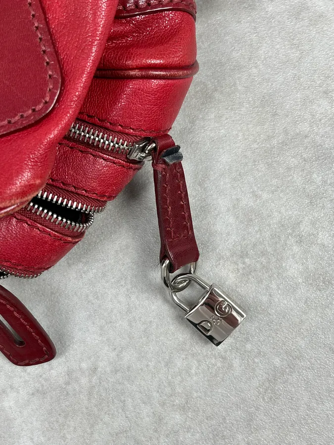 AW2010 Dolce & Gabbana Red Leather Multi-Zip Lily Bag - Image 13