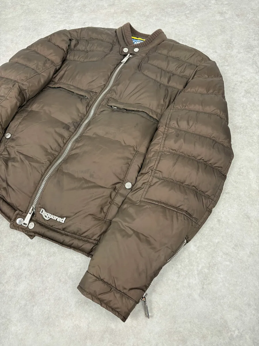 AW2010 Dsquared2 Brown Biker Puffer Jacket - Image 6
