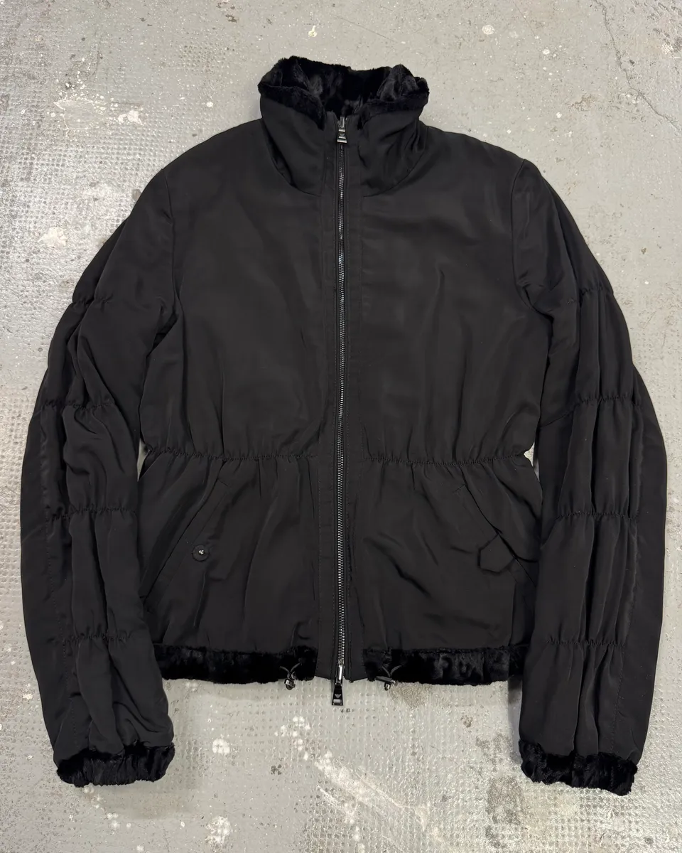 AW2010 Emporio Armani Reversible Faux Fur Black Jacket - Image 2